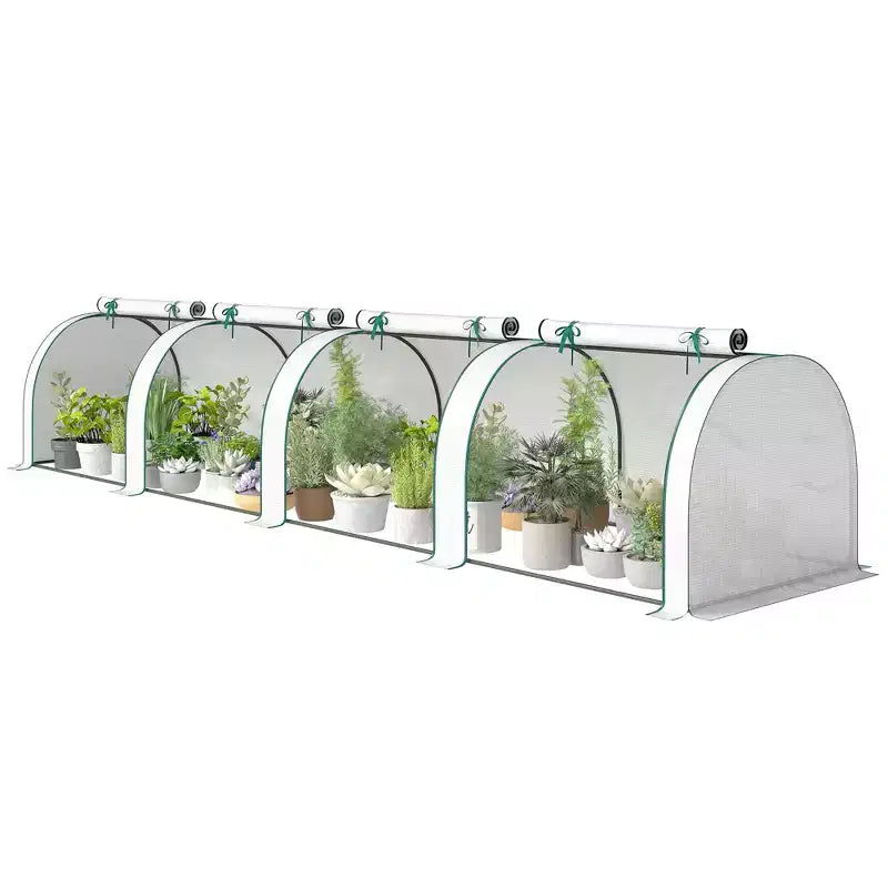 Mini serre, serre portable avec 4 portes enroulables, couverture en PE