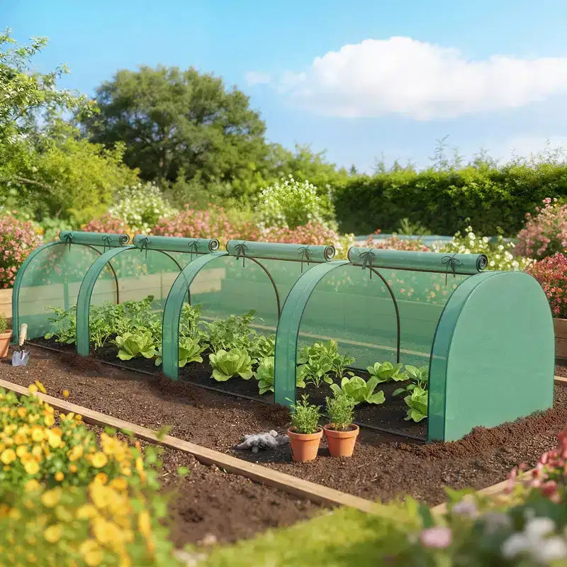 Mini serre, serre portable avec 4 portes enroulables, couverture en PE