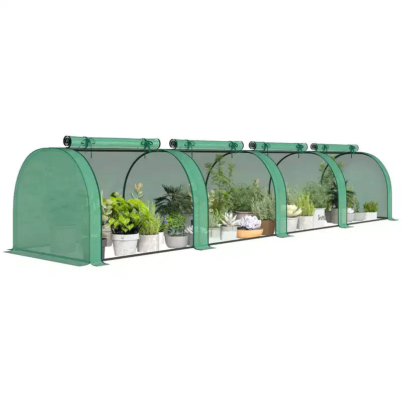Mini serre, serre portable avec 4 portes enroulables, couverture en PE