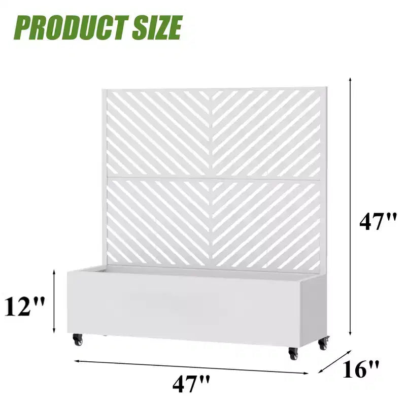 Jardinière avec écran de confidentialité en métal d'extérieur, écran décoratif autoportant avec lit de jardin surélevé, treillis pour plantes grimpantes, pot de fleurs
