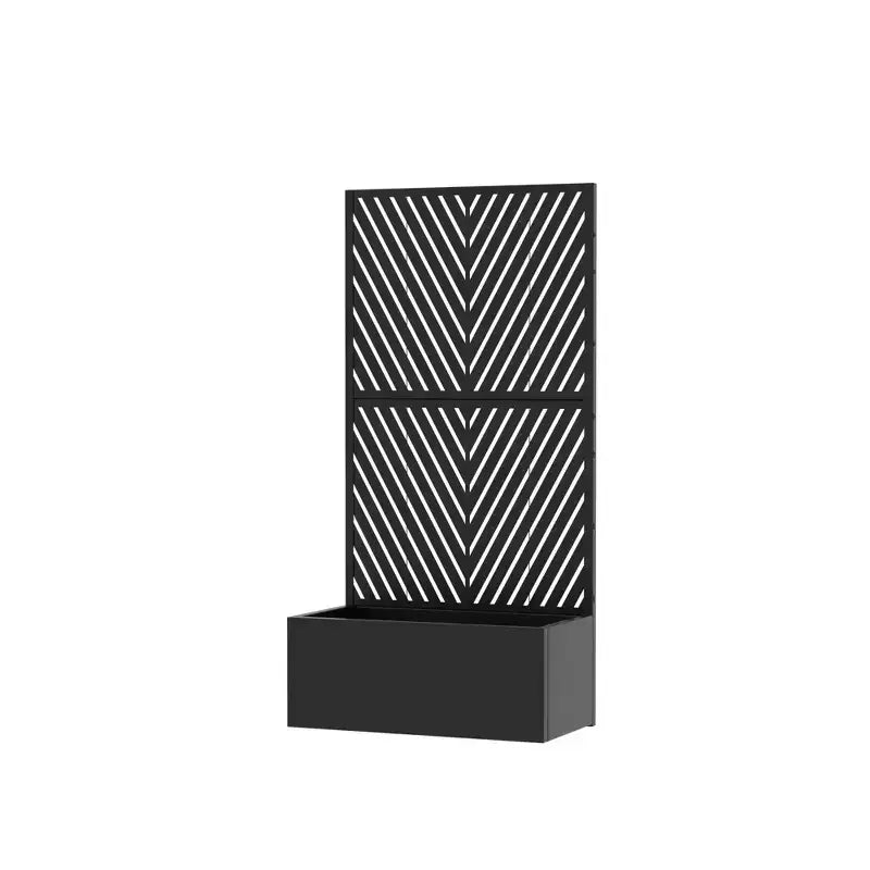 Jardinière avec écran de confidentialité en métal d'extérieur, écran décoratif autoportant avec lit de jardin surélevé, treillis pour plantes grimpantes, pot de fleurs