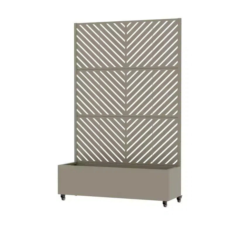 Jardinière avec écran de confidentialité en métal d'extérieur, écran décoratif autoportant avec lit de jardin surélevé, treillis pour plantes grimpantes, pot de fleurs