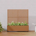 PexFix Outdoor Metal Privacy Screen Planter Box Freestanding Decorative Screen with Raised Garden Bed Climbing Plants Trellis Flower Pot