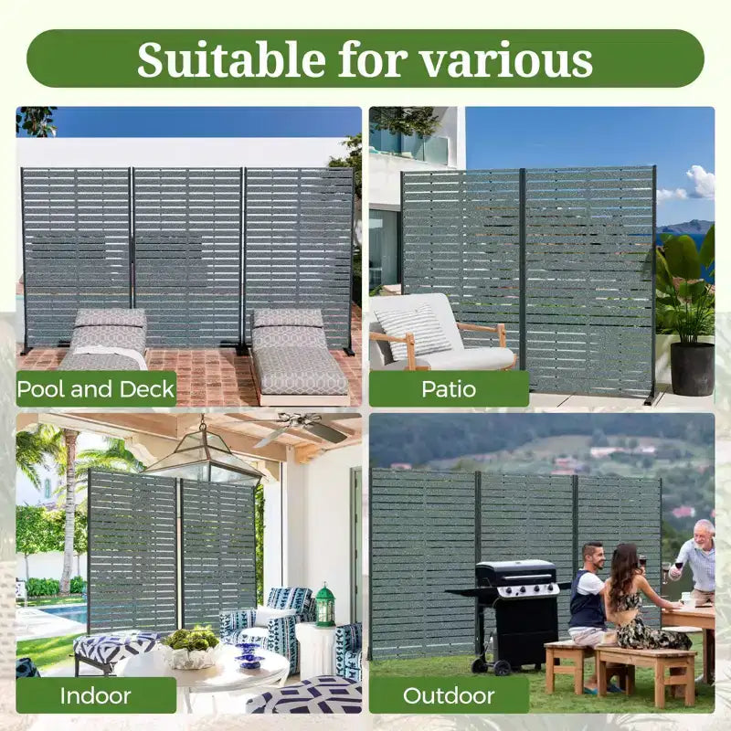Brise-vue extérieur 152 cm H x 89 cm L avec support, Brise-vue à persiennes, Cloison de séparation autoportante pour terrasse, balcon, jardin