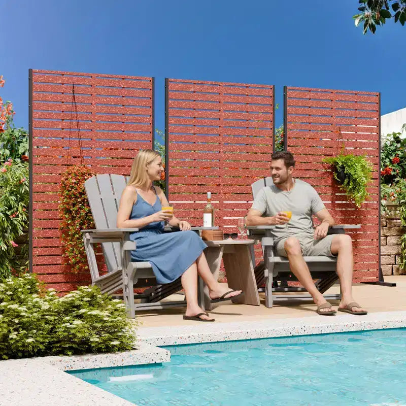 Brise-vue extérieur 152 cm H x 89 cm L avec support, Brise-vue à persiennes, Cloison de séparation autoportante pour terrasse, balcon, jardin