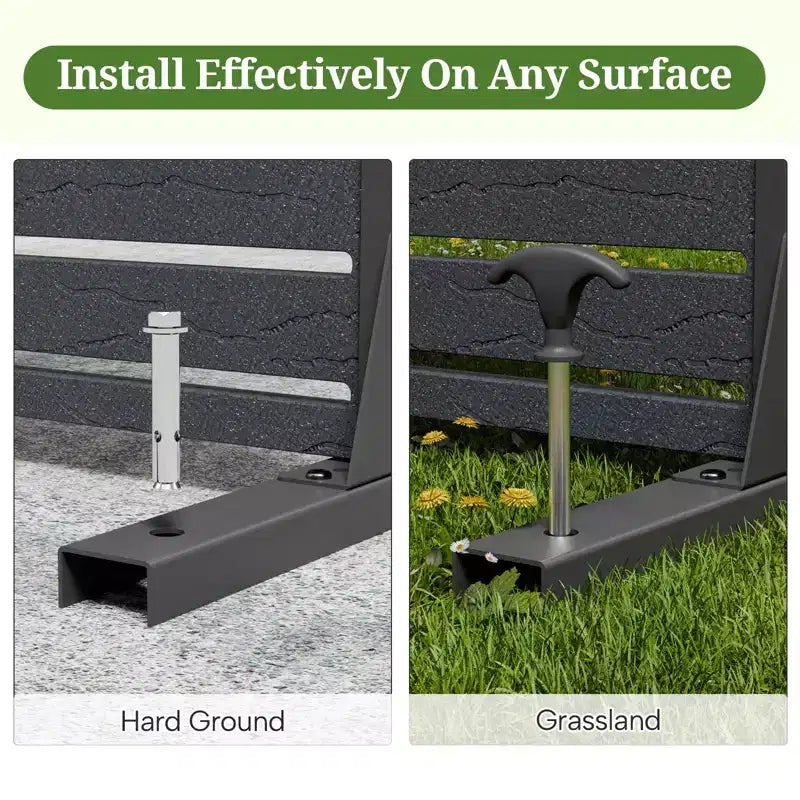 Brise-vue extérieur 152 cm H x 89 cm L avec support, Brise-vue à persiennes, Cloison de séparation autoportante pour terrasse, balcon, jardin