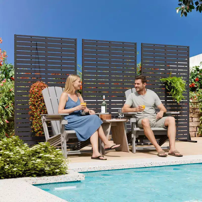 Brise-vue extérieur 152 cm H x 89 cm L avec support, Brise-vue à persiennes, Cloison de séparation autoportante pour terrasse, balcon, jardin