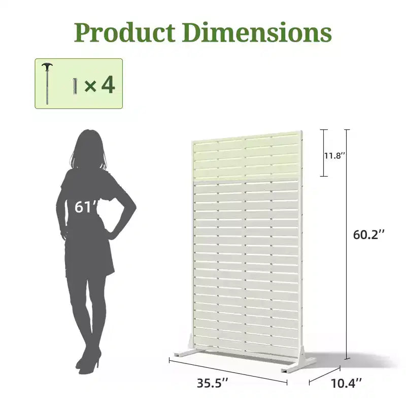 Brise-vue extérieur 152 cm H x 89 cm L avec support, Brise-vue à persiennes, Cloison de séparation autoportante pour terrasse, balcon, jardin