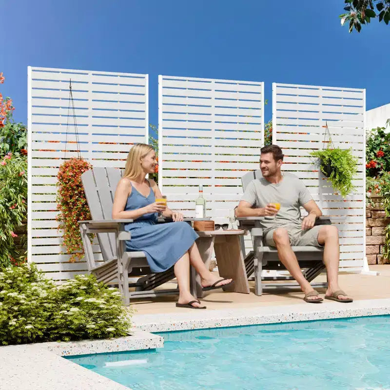 Brise-vue extérieur 152 cm H x 89 cm L avec support, Brise-vue à persiennes, Cloison de séparation autoportante pour terrasse, balcon, jardin