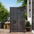 Brise-vue extérieur 152 cm H x 89 cm L avec support, Brise-vue à persiennes, Cloison de séparation autoportante pour terrasse, balcon, jardin