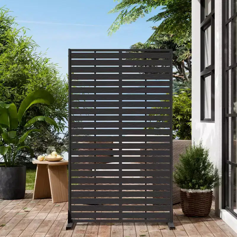 Brise-vue extérieur 152 cm H x 89 cm L avec support, Brise-vue à persiennes, Cloison de séparation autoportante pour terrasse, balcon, jardin