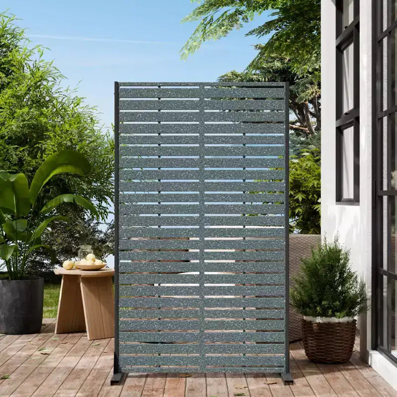 Brise-vue extérieur 152 cm H x 89 cm L avec support, Brise-vue à persiennes, Cloison de séparation autoportante pour terrasse, balcon, jardin