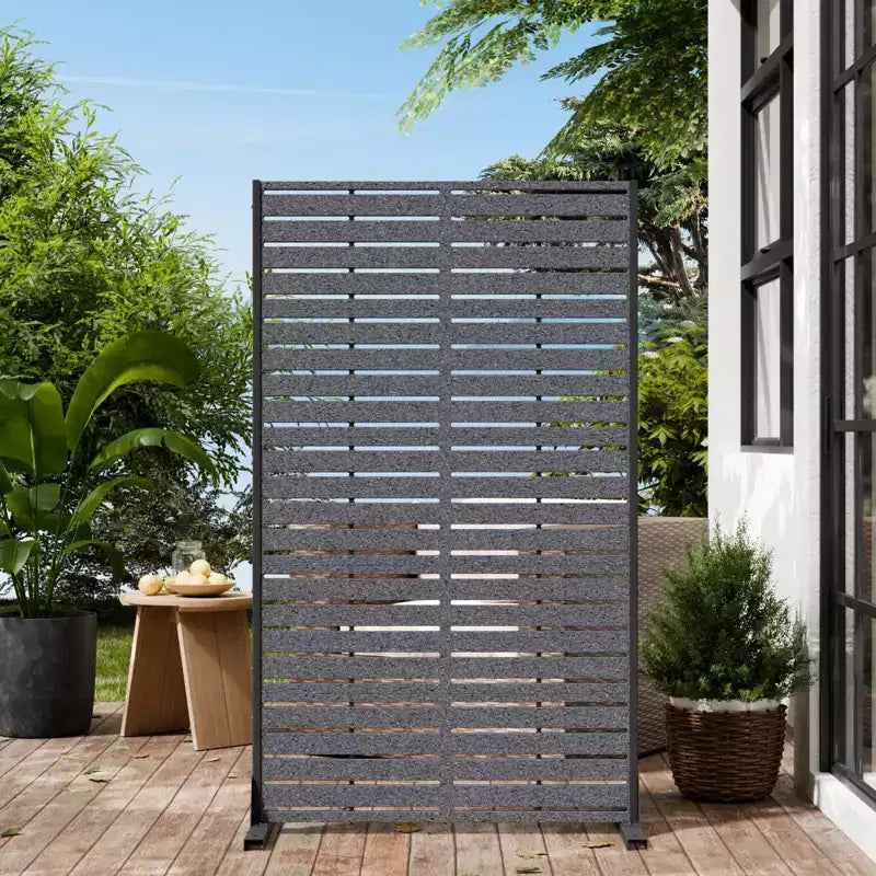 Brise-vue extérieur 152 cm H x 89 cm L avec support, Brise-vue à persiennes, Cloison de séparation autoportante pour terrasse, balcon, jardin