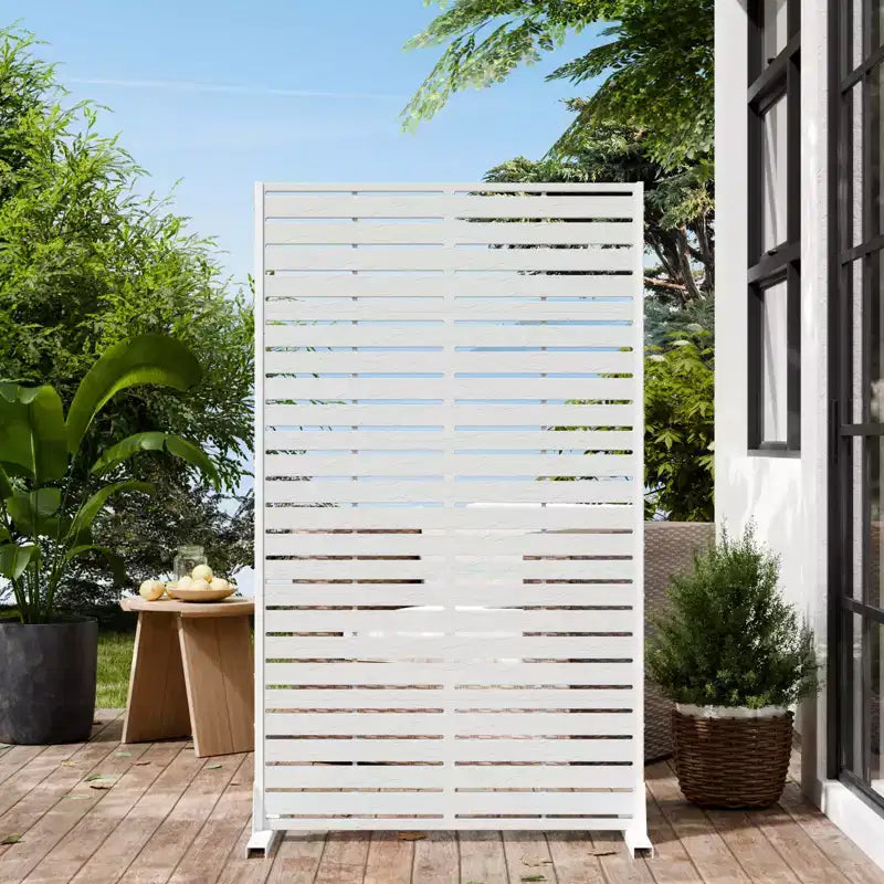 Brise-vue extérieur 152 cm H x 89 cm L avec support, Brise-vue à persiennes, Cloison de séparation autoportante pour terrasse, balcon, jardin