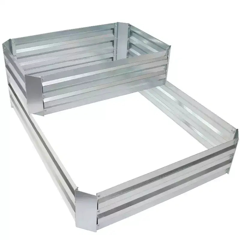 Sunnydaze 2-Tier Galvanized Steel Raised Garden Bed - 17.75 H
