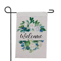 Drapeau de jardin extérieur « Bienvenue au printemps » motif fleurs diverses 18 x 12.5