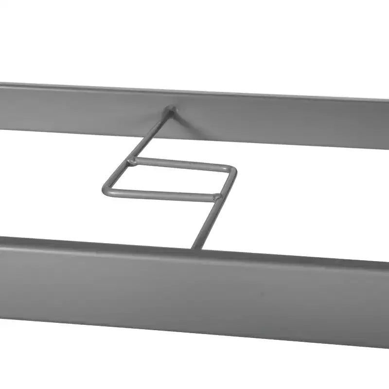 Table de terrasse rectangulaire avec plateau en verre trempé, trou pour parasol et structure en tubes d'acier noir