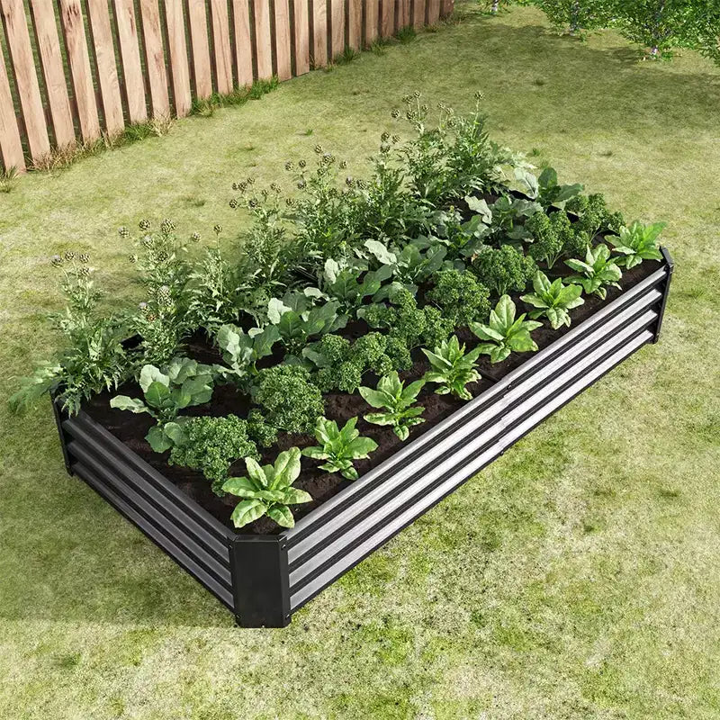 421ft Lit de jardin surélevé, Jardinière rectangulaire d'extérieur, Jardinières surélevées polyvalentes pour fleurs pour terrasse de jardin